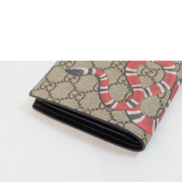 71327 3 Gucci GG Supreme Snake Print Fold Wallet