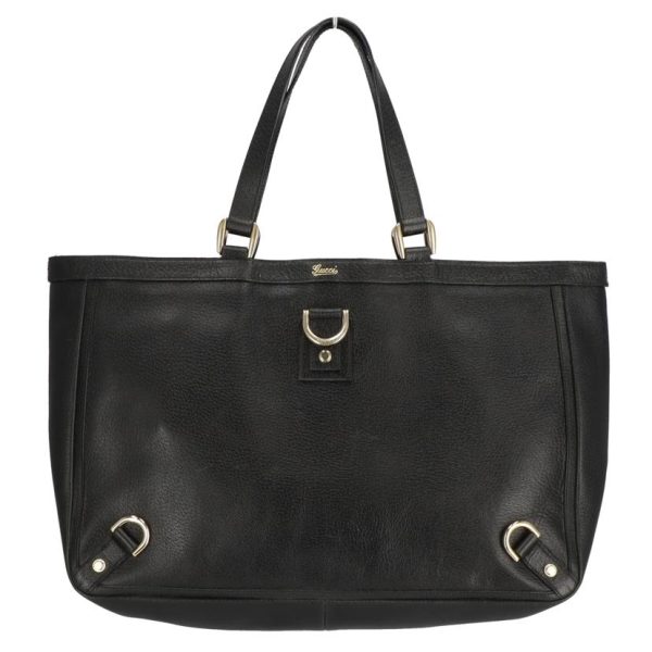 71373 1 Gucci Leather Aby Tote Bag Black