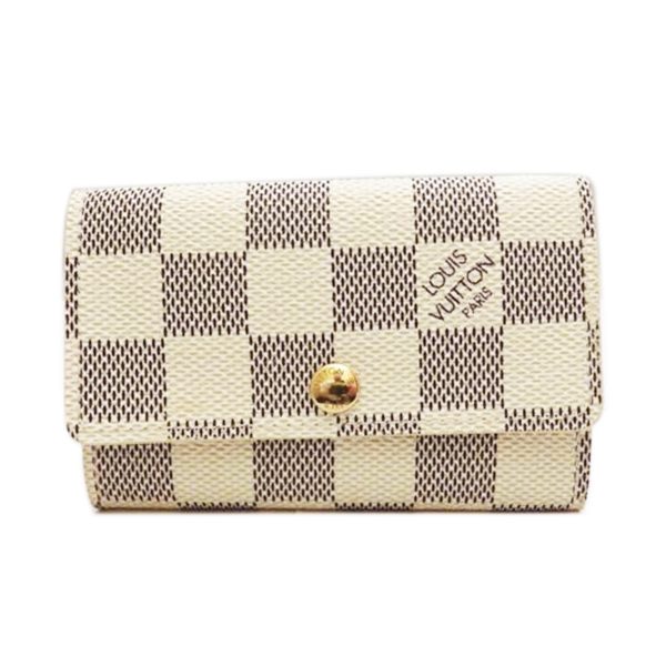 71485 1 Louis Vuitton Multicle 6 Key Holder Damier Azur Brown