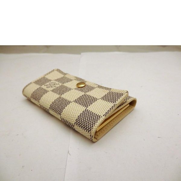 71485 3 Louis Vuitton Multicle 6 Key Holder Damier Azur Brown