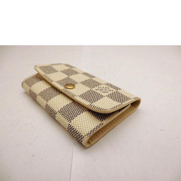 71485 4 Louis Vuitton Multicle 6 Key Holder Damier Azur Brown