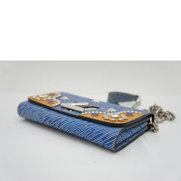 71491 3 Louis Vuitton Portefeuil Twist Chain Wallet Epidenim Blue