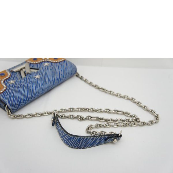 71491 4 Louis Vuitton Portefeuil Twist Chain Wallet Epidenim Blue