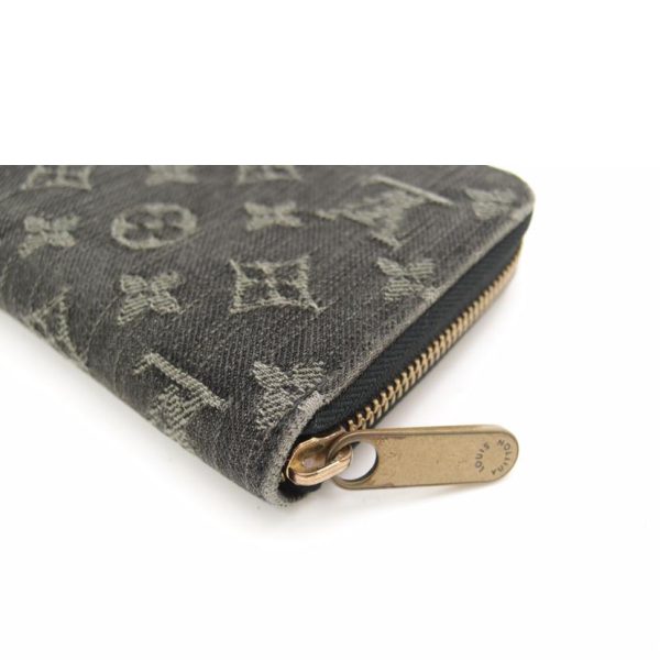 71527 8 Louis Vuitton Zippy Wallet Monogram Denim Noir