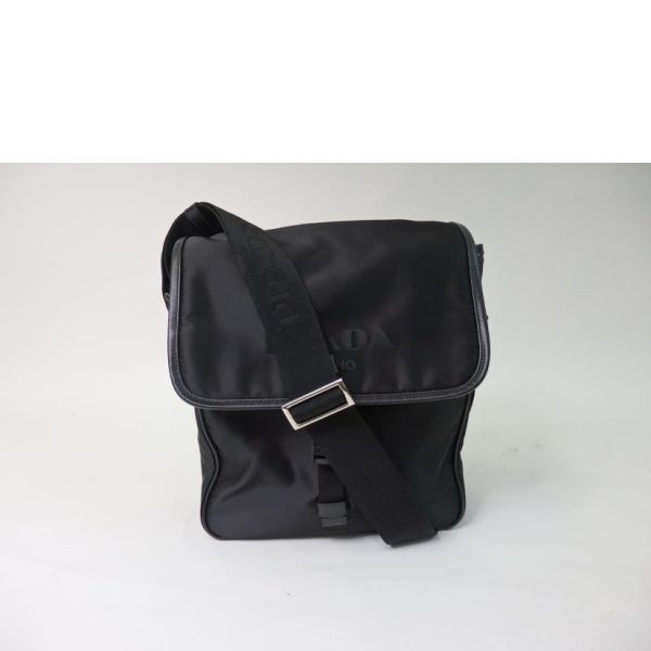 71560 3 Prada Nylon Shoulder Bag Black