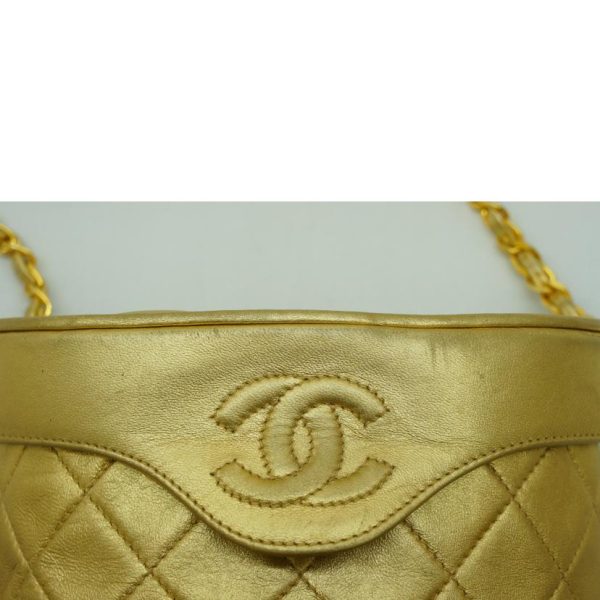 71569 7 Chanel Matelassé Fringe Chain Shoulder Bag Yellow