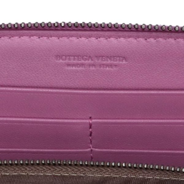 71581 3 Bottega Veneta Python Intrecciato Round Zip Long Wallet Pink