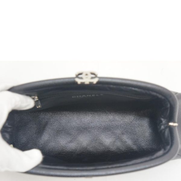 71600 4 Chanel Matelasse Caviar Skin Gama Mouth Clutch SV Metal Fittings