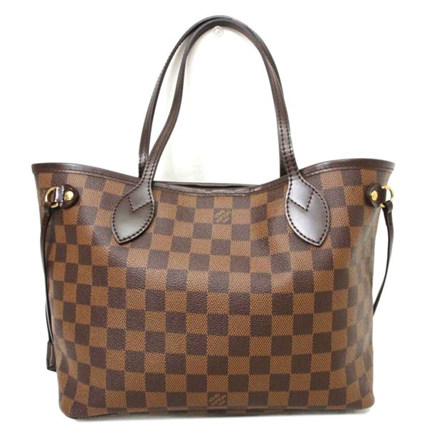 71618 1 Louis Vuitton Old Neverfull PM Damier Ebene Tote Bag Brown