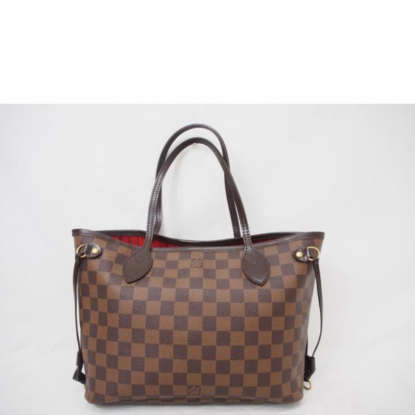 71618 2 Louis Vuitton Old Neverfull PM Damier Ebene Tote Bag Brown