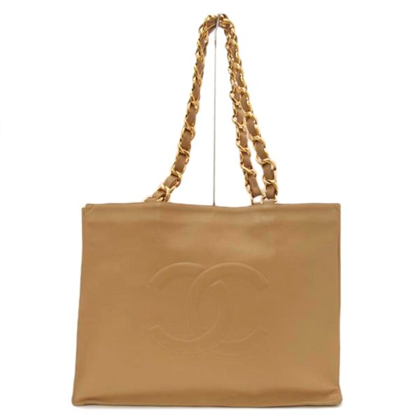 71641 1 Chanel Lambskin Chain Tote Bag Camel