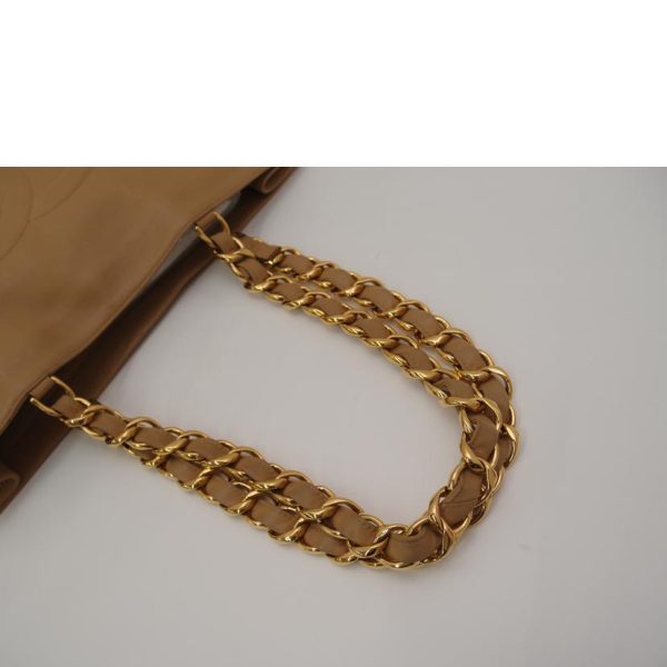 71641 4 Chanel Lambskin Chain Tote Bag Camel