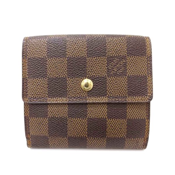 71642 1 Louis Vuitton Portomone Bier Cult Credit Damier Ebene Canvas Wallet Brown