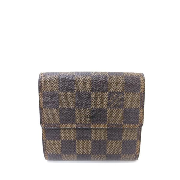 71642 2 Louis Vuitton Portomone Bier Cult Credit Damier Ebene Canvas Wallet Brown