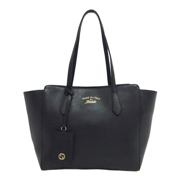 71686 1 Gucci Swing Leather Tote Bag Black