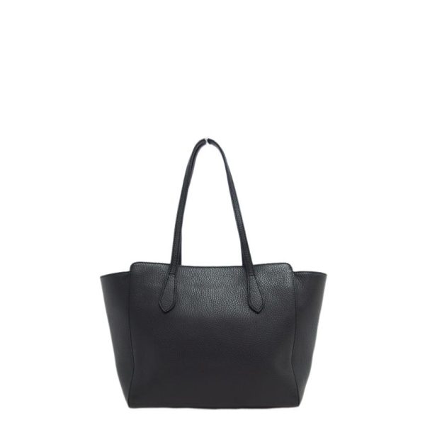 71686 2 Gucci Swing Leather Tote Bag Black