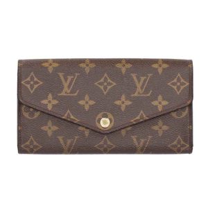 71717 1 Louis Vuitton Porte Papier Monogram Canvas Bifold Wallet Brown