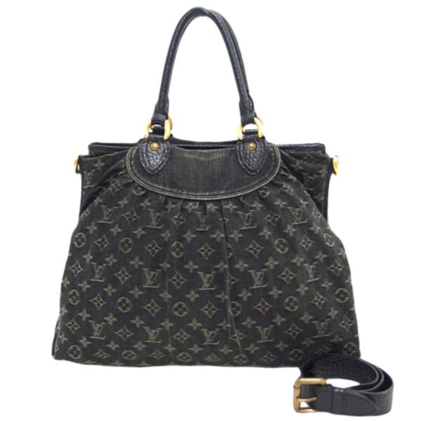 71730 1 Louis Vuitton Neocavi MM Shoulder Bag Monogram Denim Noir