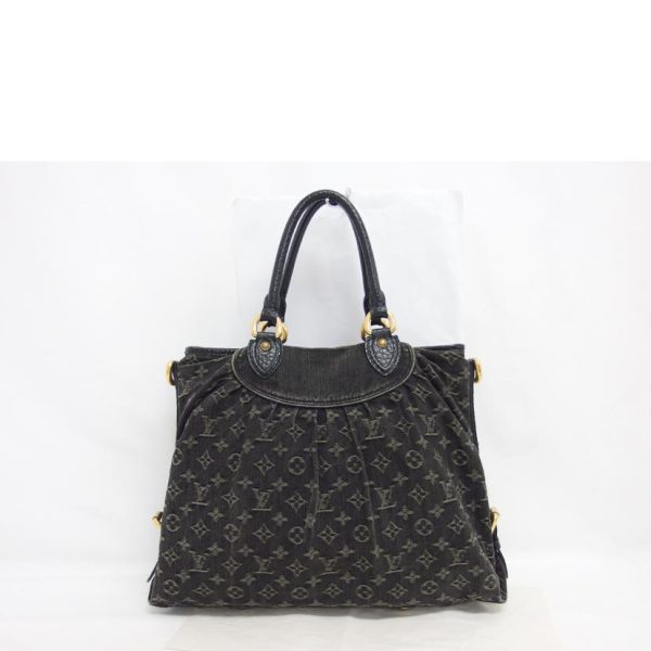 71730 2 Louis Vuitton Neocavi MM Shoulder Bag Monogram Denim Noir