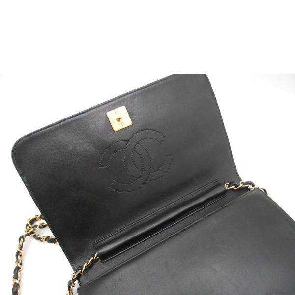 71733 5 Chanel Matrassel Lambskin Push Lock Chain Shoulder Bag Black