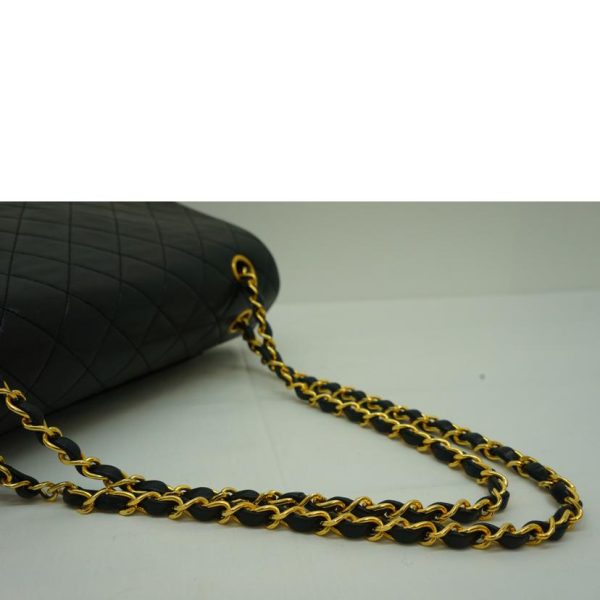 71781 4 Chanel Matra Serum Skin Chain Shoulder Bag Black