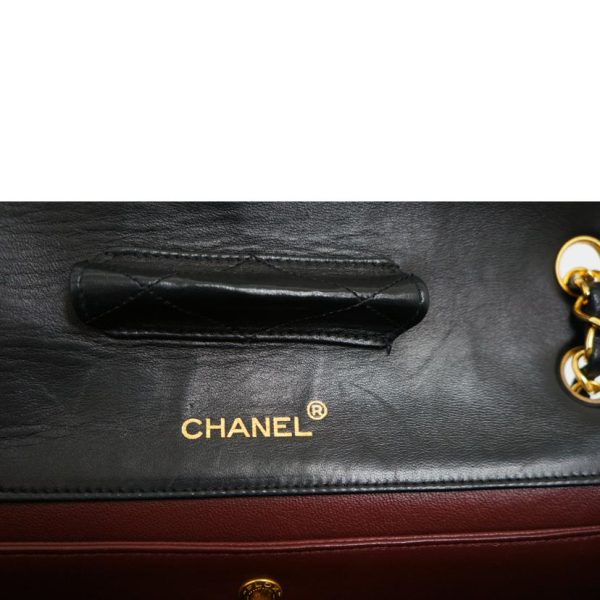 71781 9 Chanel Matra Serum Skin Chain Shoulder Bag Black