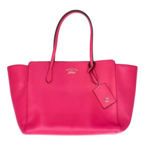 71833 1 Gucci Leather Swing Tote Pink