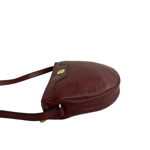 719a716 15883 5 Christian Dior Vintage Logo Leather Mini Shoulder Bag Bordeaux