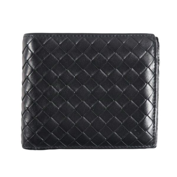 72084 1 Bottega Veneta Intrecciato Bi Fold Wallet Black