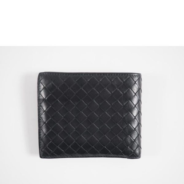 72084 2 Bottega Veneta Intrecciato Bi Fold Wallet Black