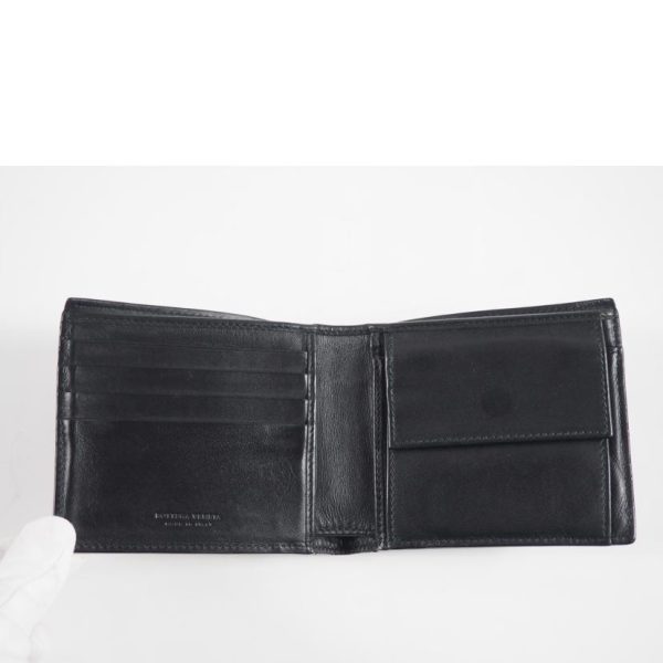 72084 4 Bottega Veneta Intrecciato Bi Fold Wallet Black