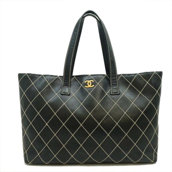 72108 1 Chanel Wild Stitch Shoulder Bag Black