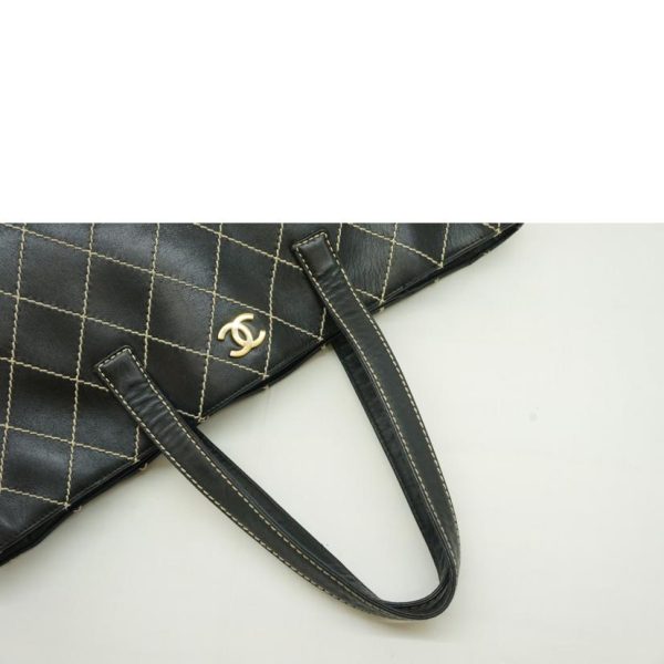 72108 4 Chanel Wild Stitch Shoulder Bag Black