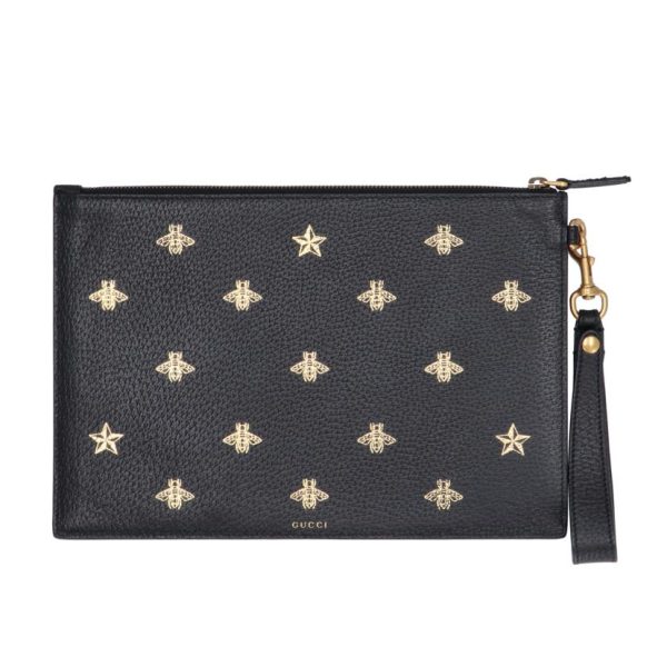 72113 1 Gucci Beastar Clutch Bag Black