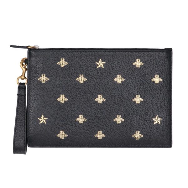 72113 2 Gucci Beastar Clutch Bag Black