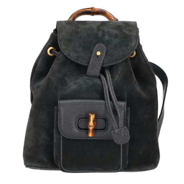 72144 1 Gucci Bamboo Mini Backpack Black