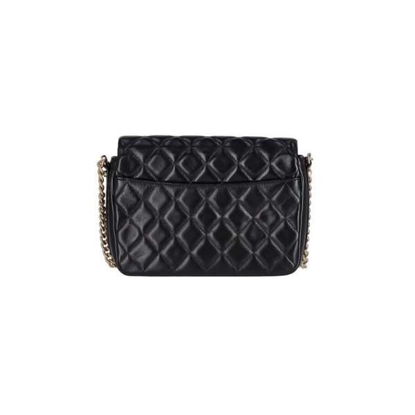 72233 2 Chanel Mini Matelasse Chain Shoulder Bag Black