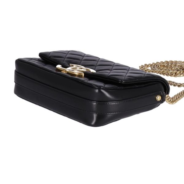 72233 3 Chanel Mini Matelasse Chain Shoulder Bag Black