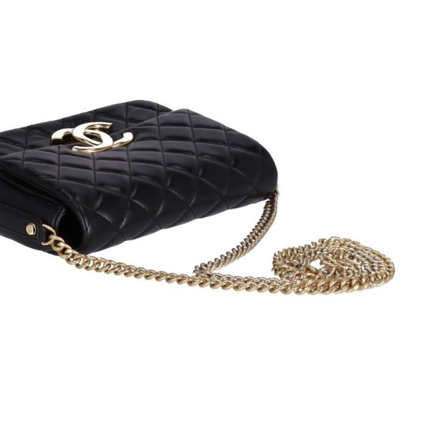 72233 4 Chanel Mini Matelasse Chain Shoulder Bag Black