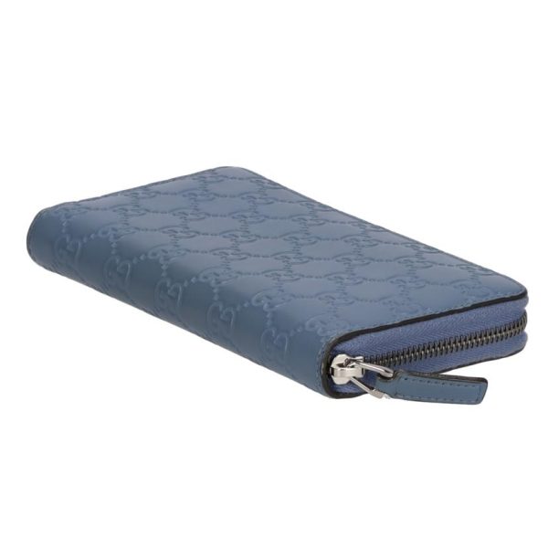 72281 3 Gucci Round Zip Long Wallet Blue