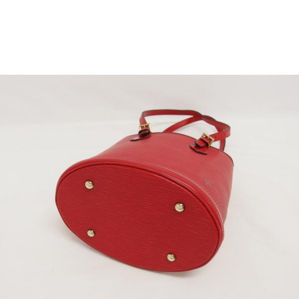 72311 3 Louis Vuitton Bucket PM Tote Bag Epi Rouge