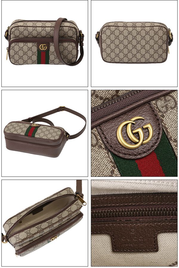 723312 96iwt 8745 2 GUCCI Ophidia Small Messenger Bag Crossbody Shoulder Bag Beige