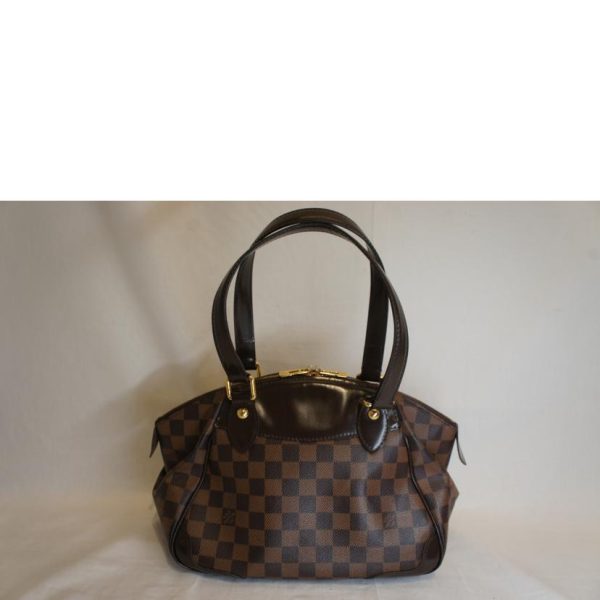 72332 2 Louis Vuitton Verona PM Damier Ebene Tote Bag Brown