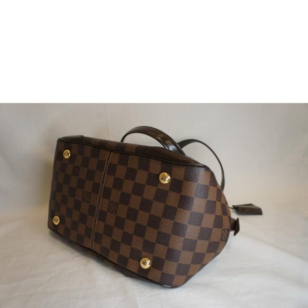 72332 3 Louis Vuitton Verona PM Damier Ebene Tote Bag Brown