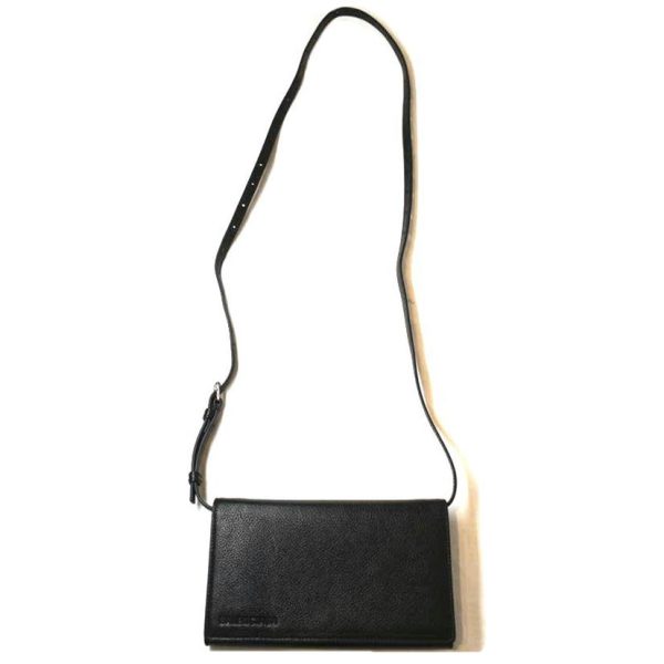 72337 1 Balenciaga Leather Solid Mini Pochette Shoulder Bag Black