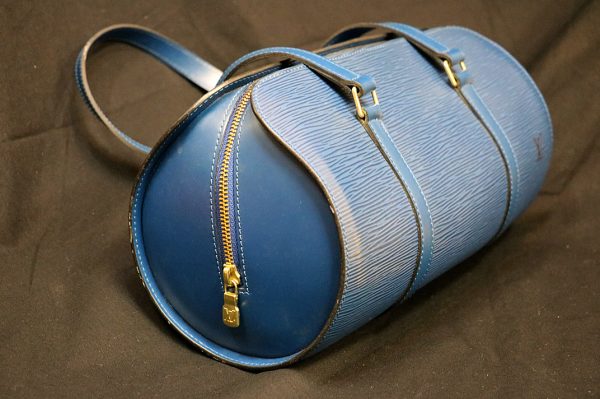 7238 4 Louis Vuitton Epi Souflo Hand Bag Blue