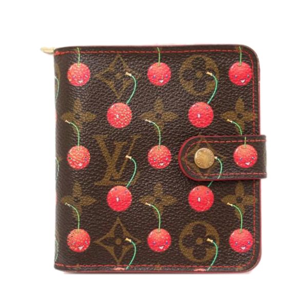 72440 1 Louis Vuitton Compact Zip Wallet Monogram Cherry