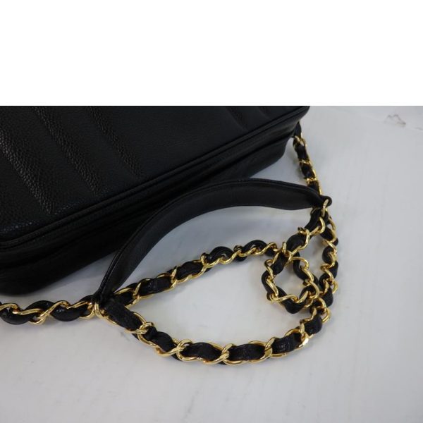 72496 5 Chanel Mademoiselle Chain Shoulder Bag Caviar Skin Black