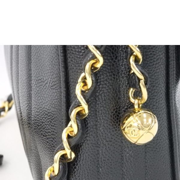 72496 8 Chanel Mademoiselle Chain Shoulder Bag Caviar Skin Black