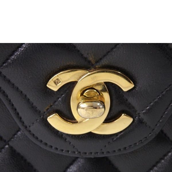 72502 10 Chanel Matelassé Double Flap 25 Chain Shoulder Bag Black